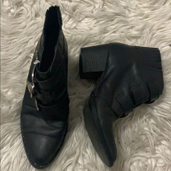 ASOS LEATHER BUCKLE BLACK BOOTS SIZE 5‎ - Picture 3 of 7